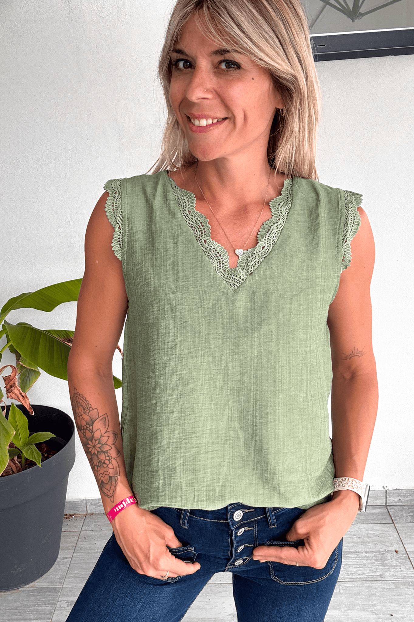 Débardeur kaki la boutique de lydie