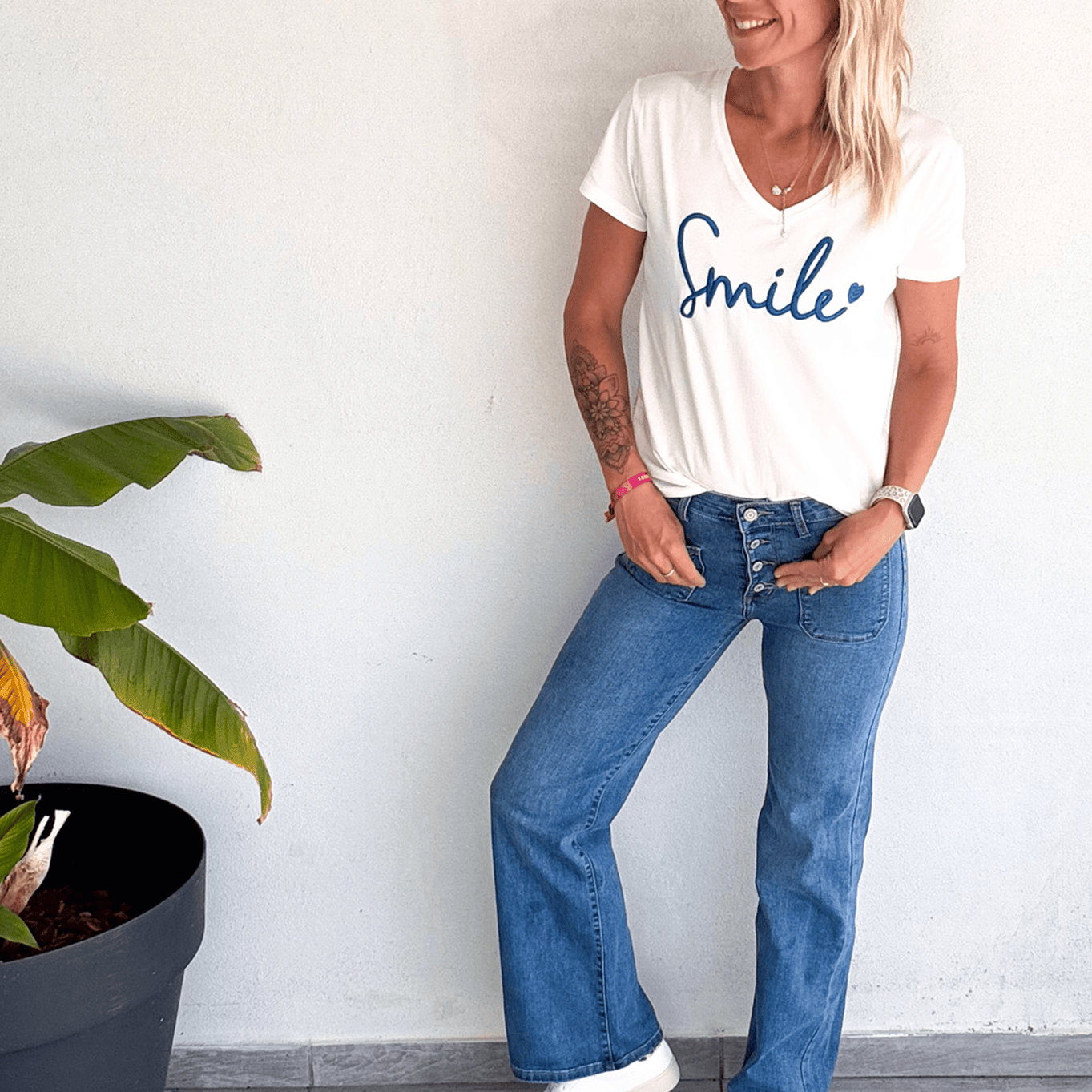 Jean flare bleu clair évasé la boutique de lydie