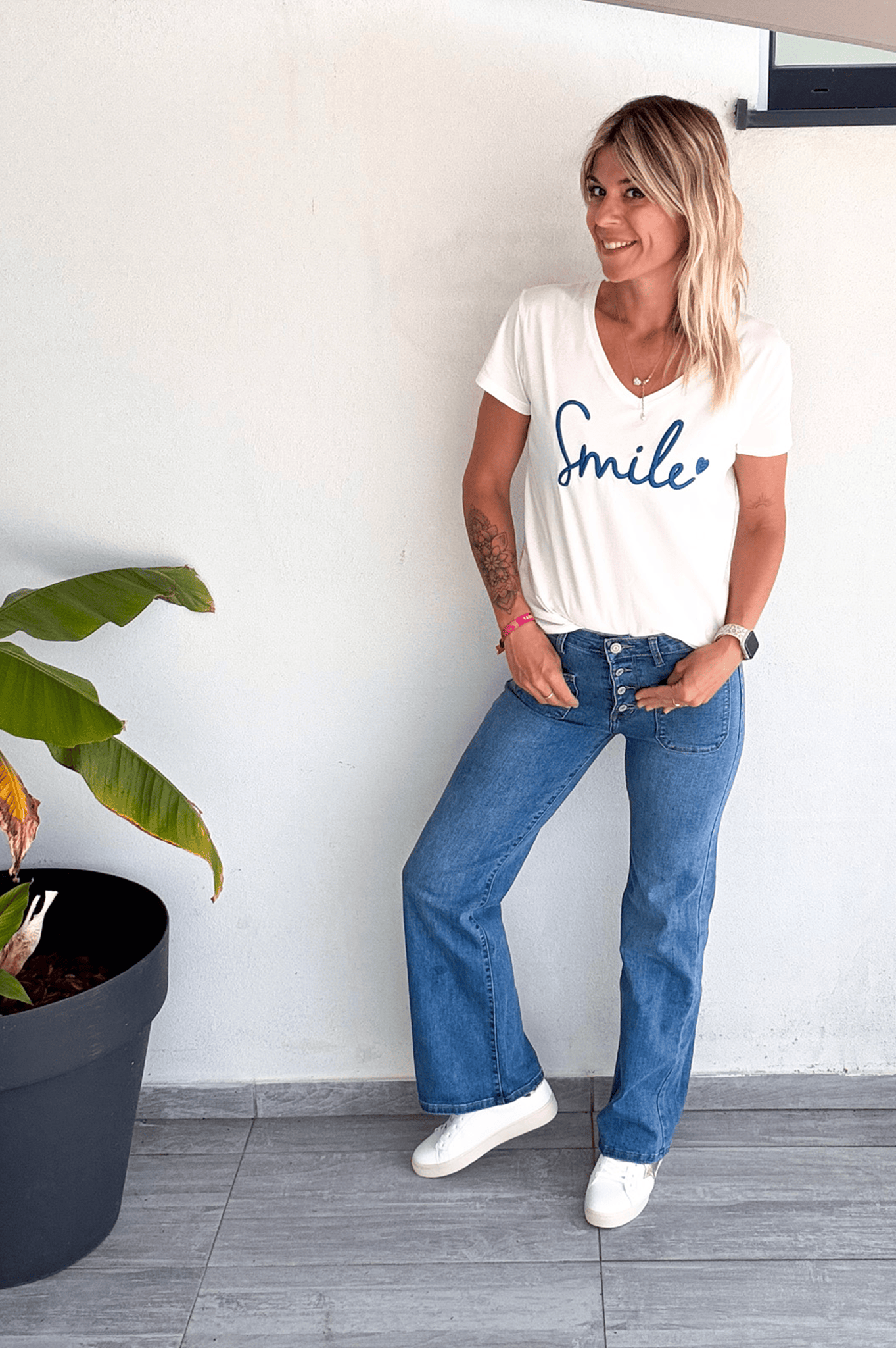 Jean flare bleu clair évasé la boutique de lydie