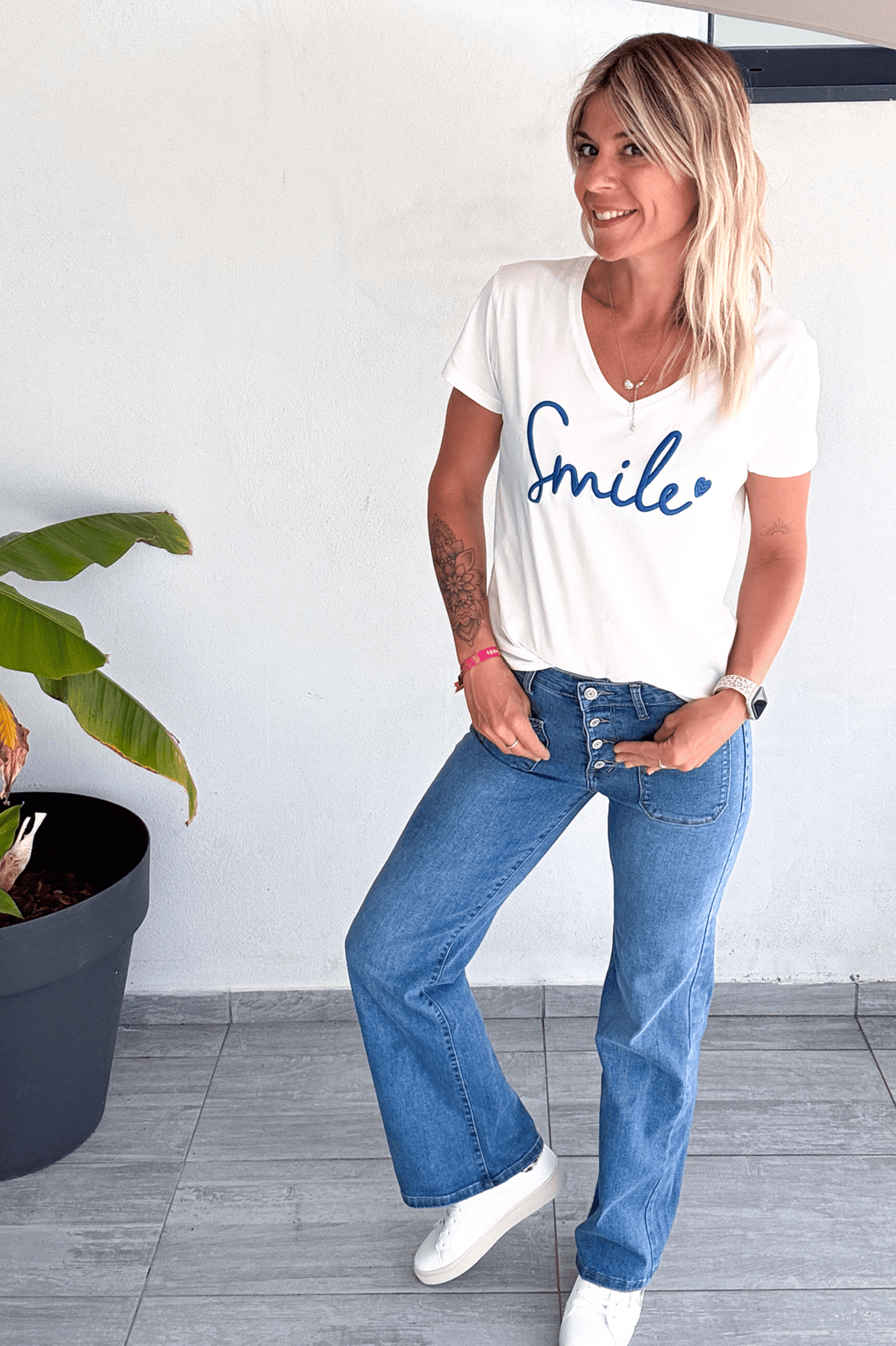 Jean flare bleu clair évasé