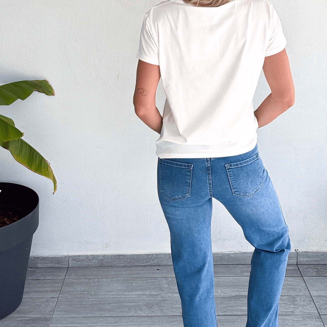 Jean flare bleu clair évasé