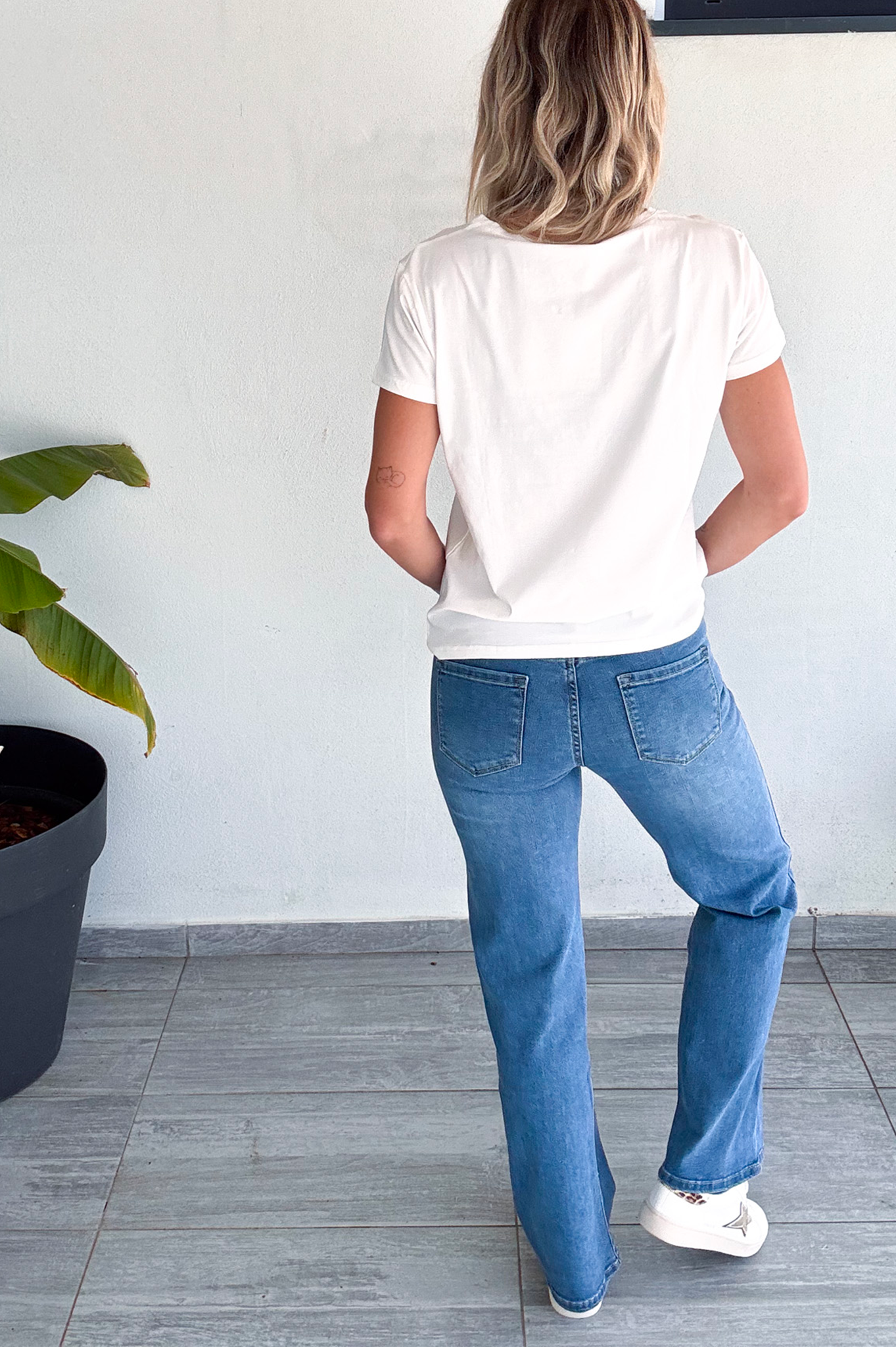 Jean flare bleu clair évasé