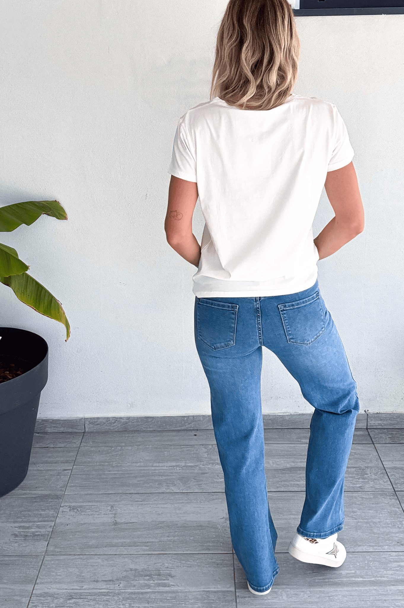 Jean flare bleu clair évasé