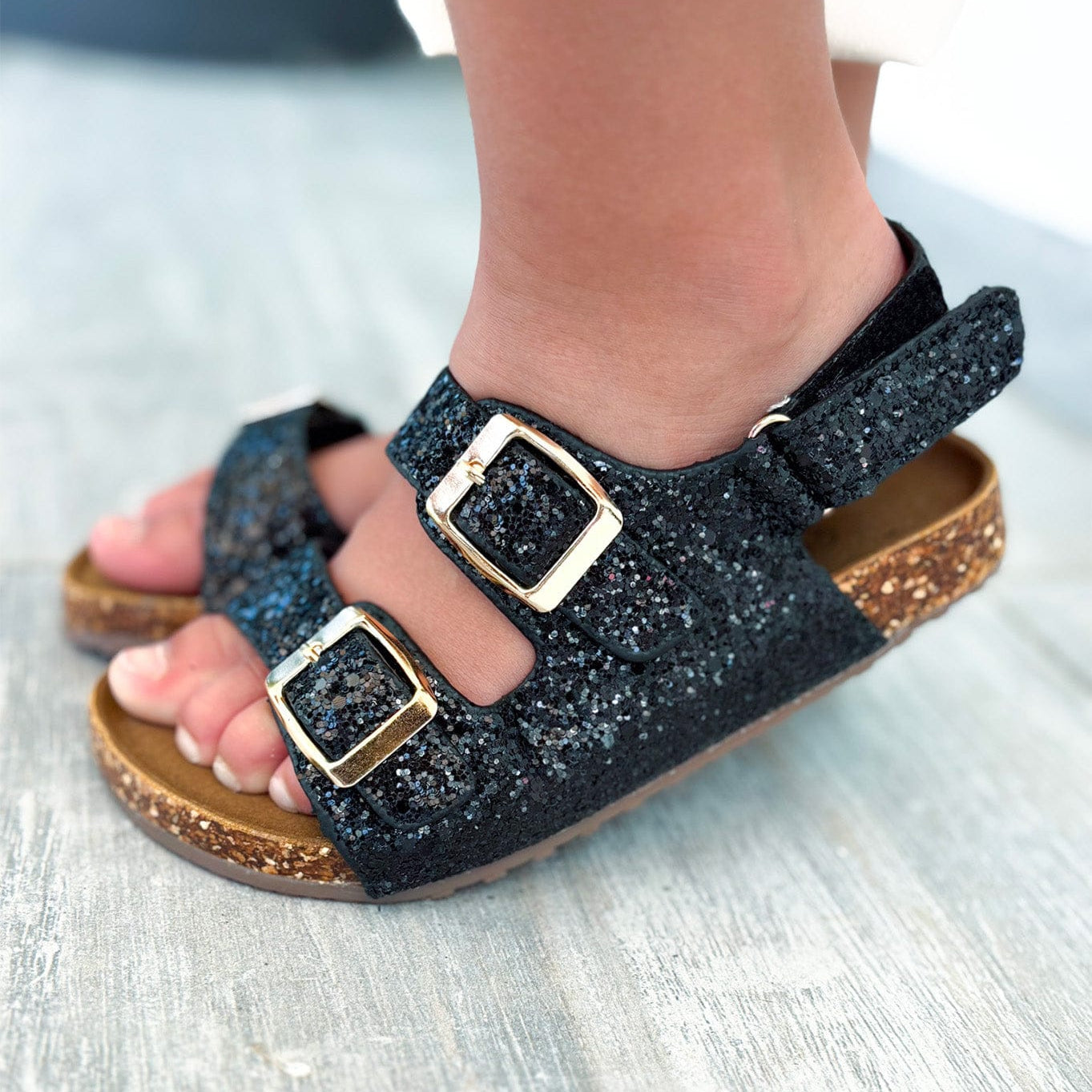 Sandale noires pailleté enfant