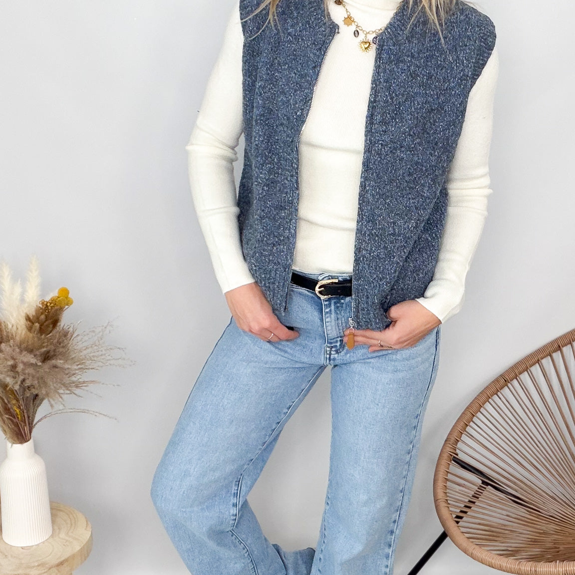 Jean Wide leg bleu clair femme