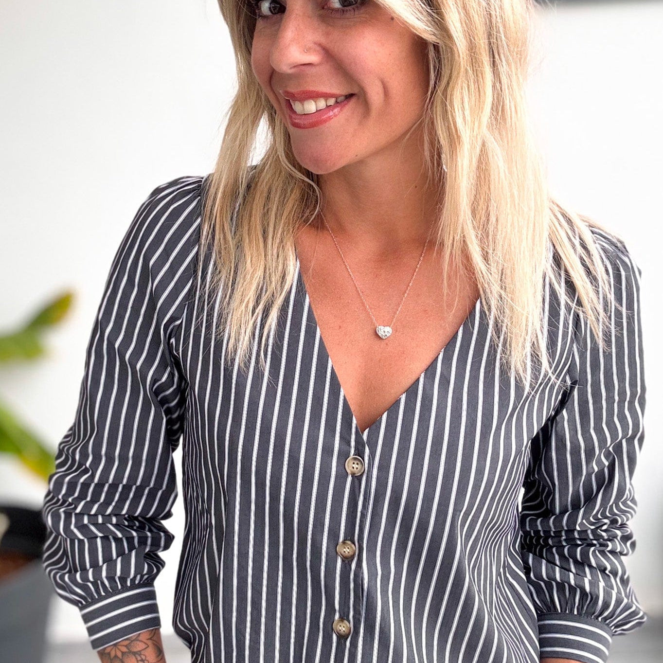 blouse rayée grise femme la boutique de lydie