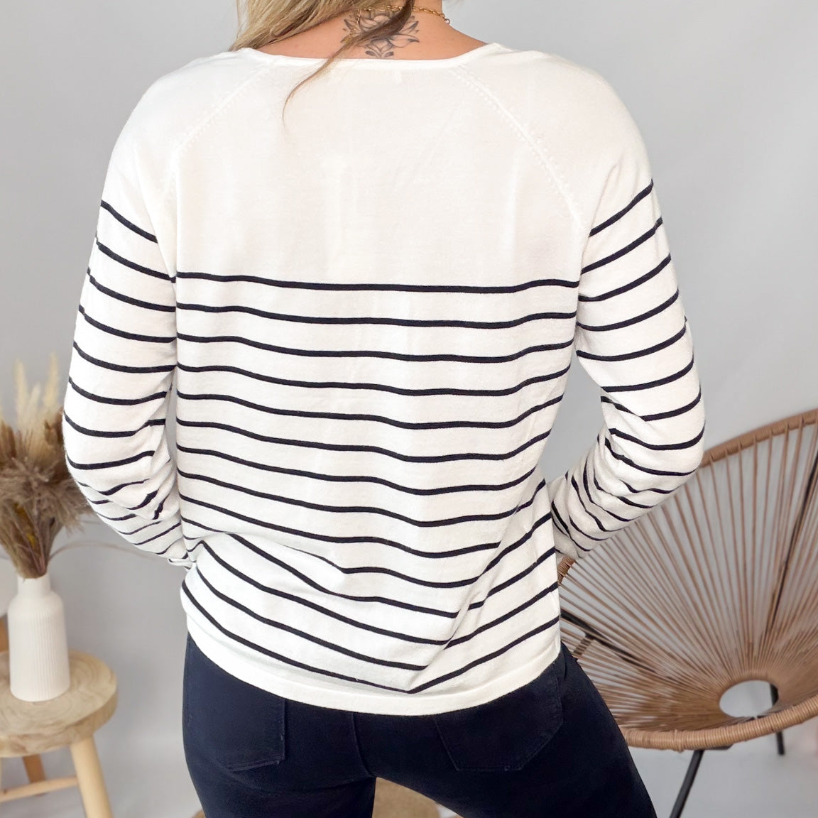 Pull Fin Marinière Femme Love