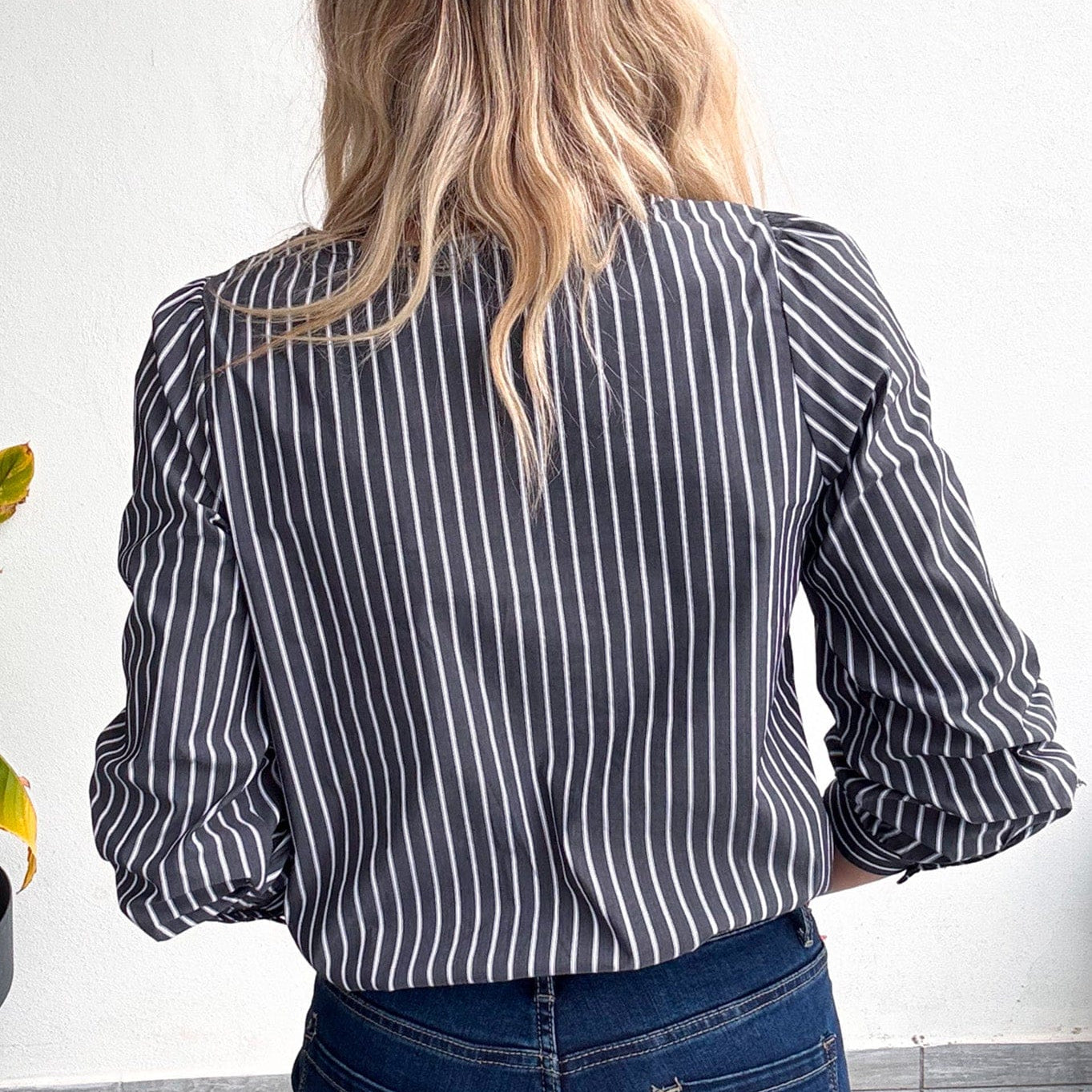 blouse rayée grise femme