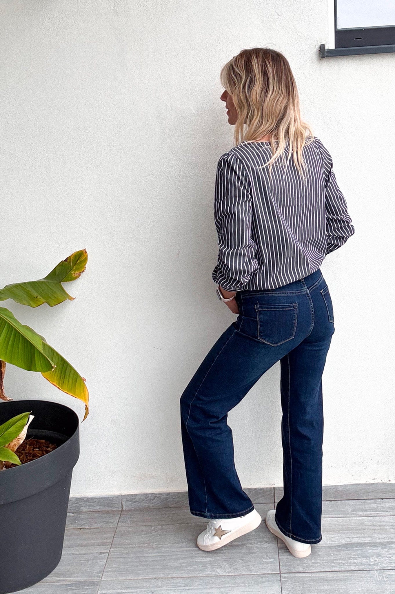 blouse rayée grise femme