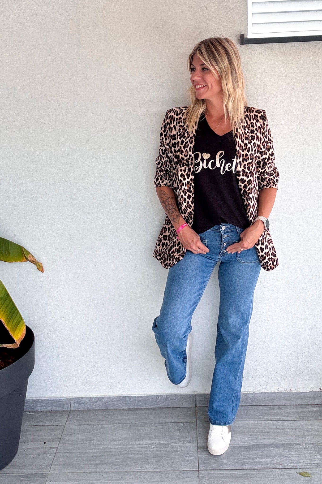 Blazer imprimé léopard