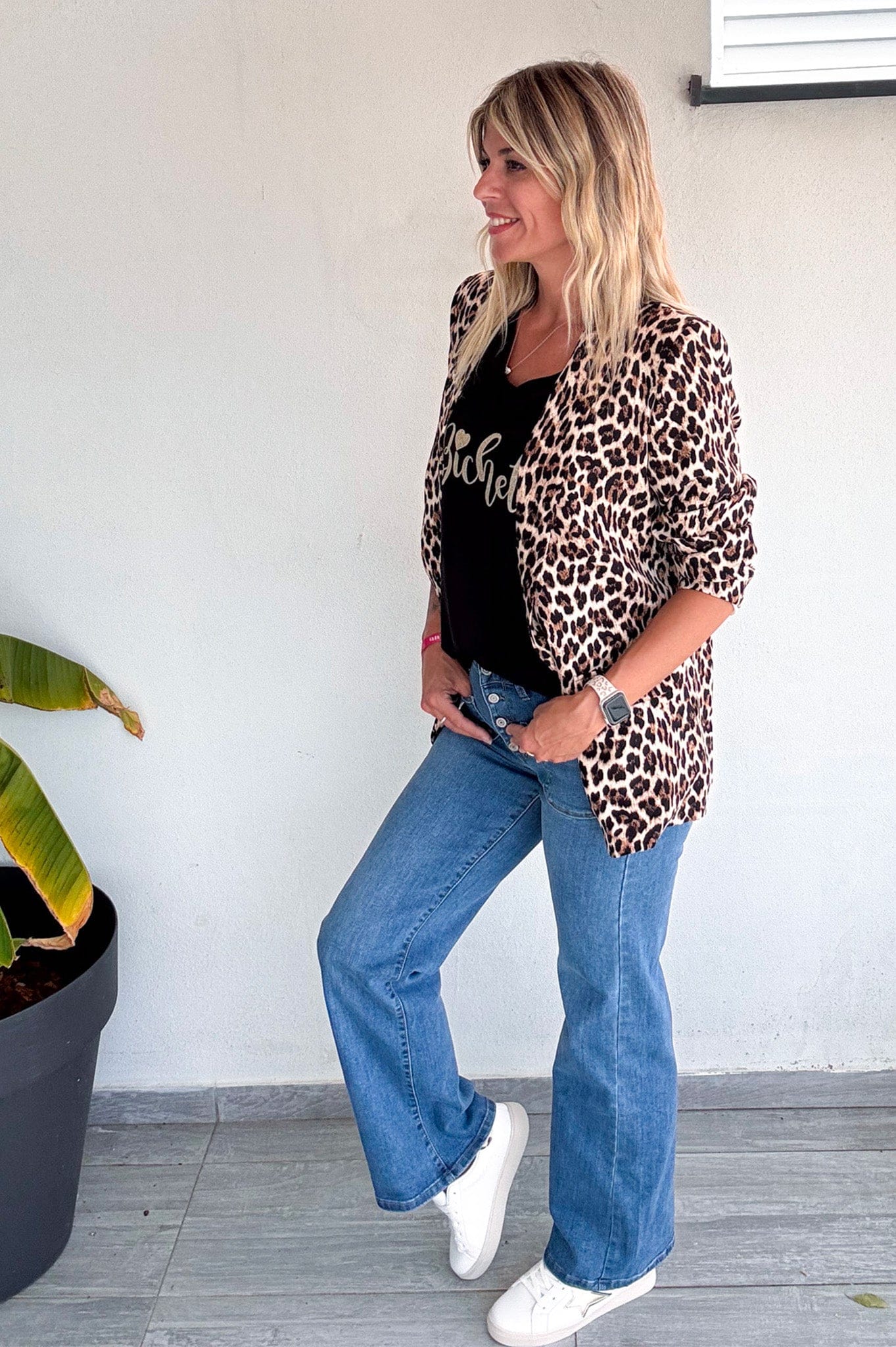 Blazer imprimé léopard