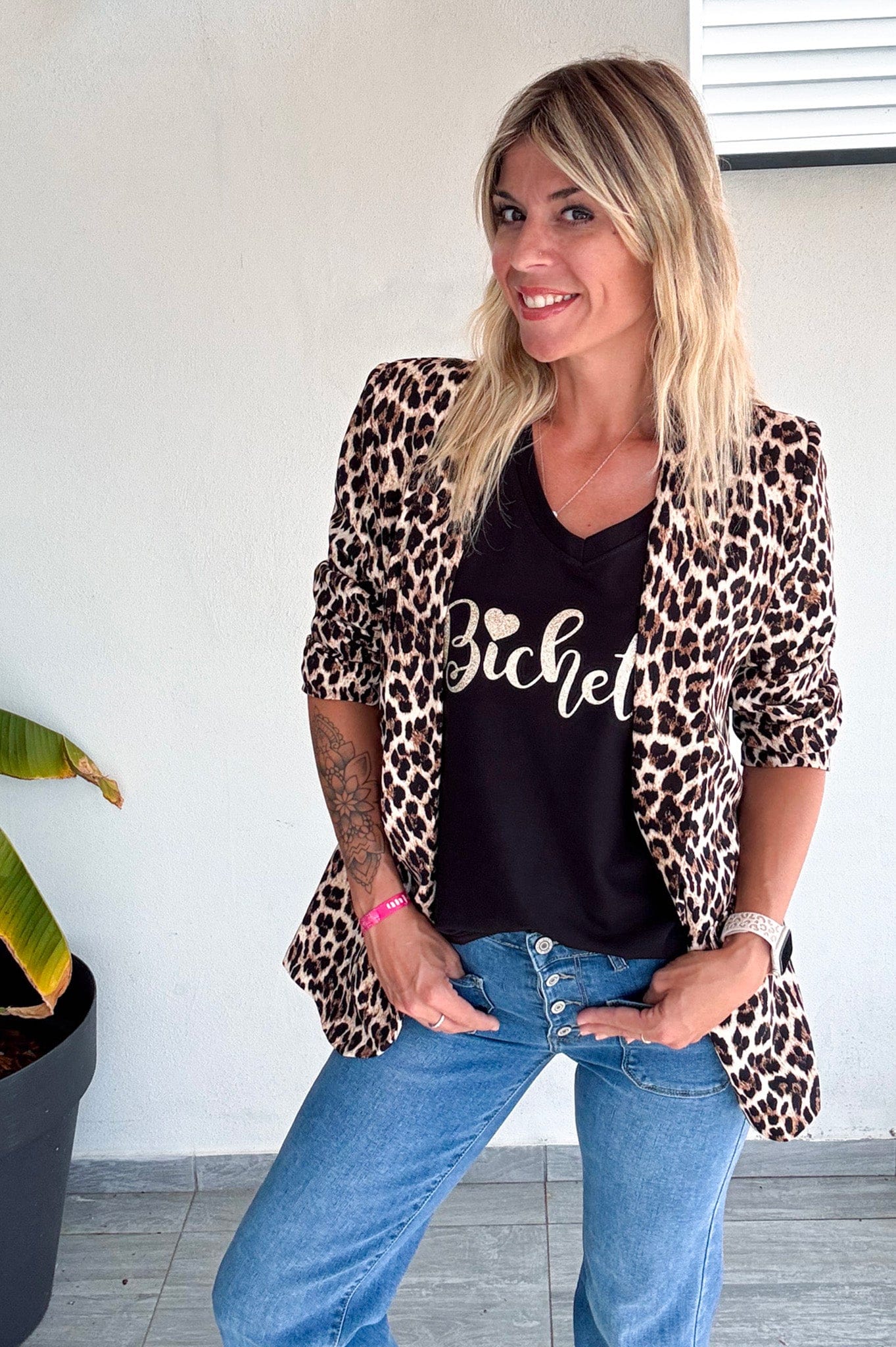 Blazer imprimé léopard