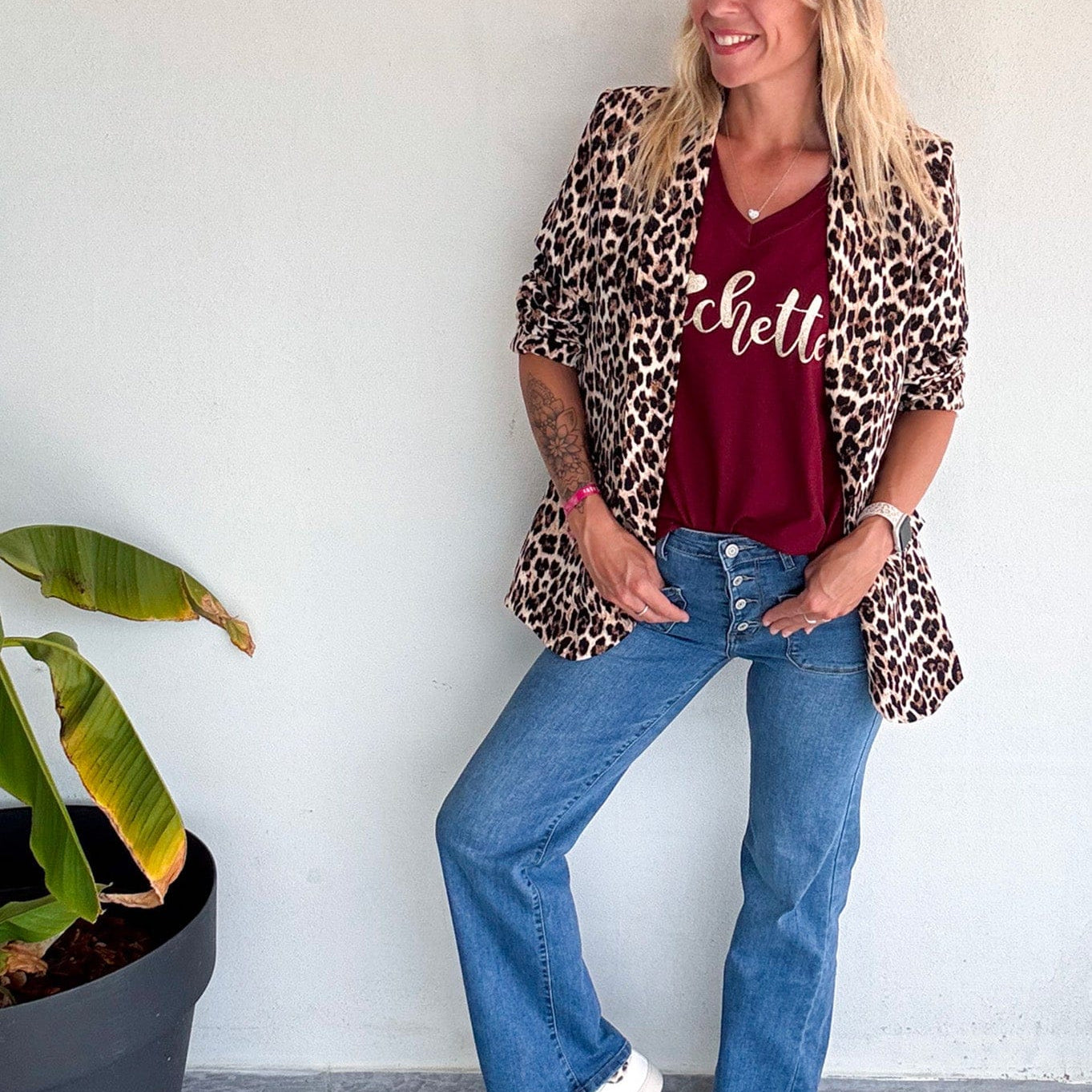 Blazer imprimé léopard