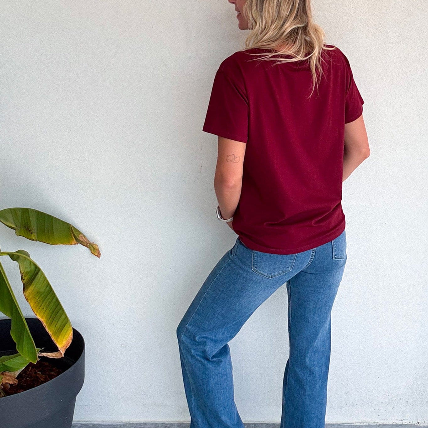 T-shirt bordeaux, floqué "Bichette"