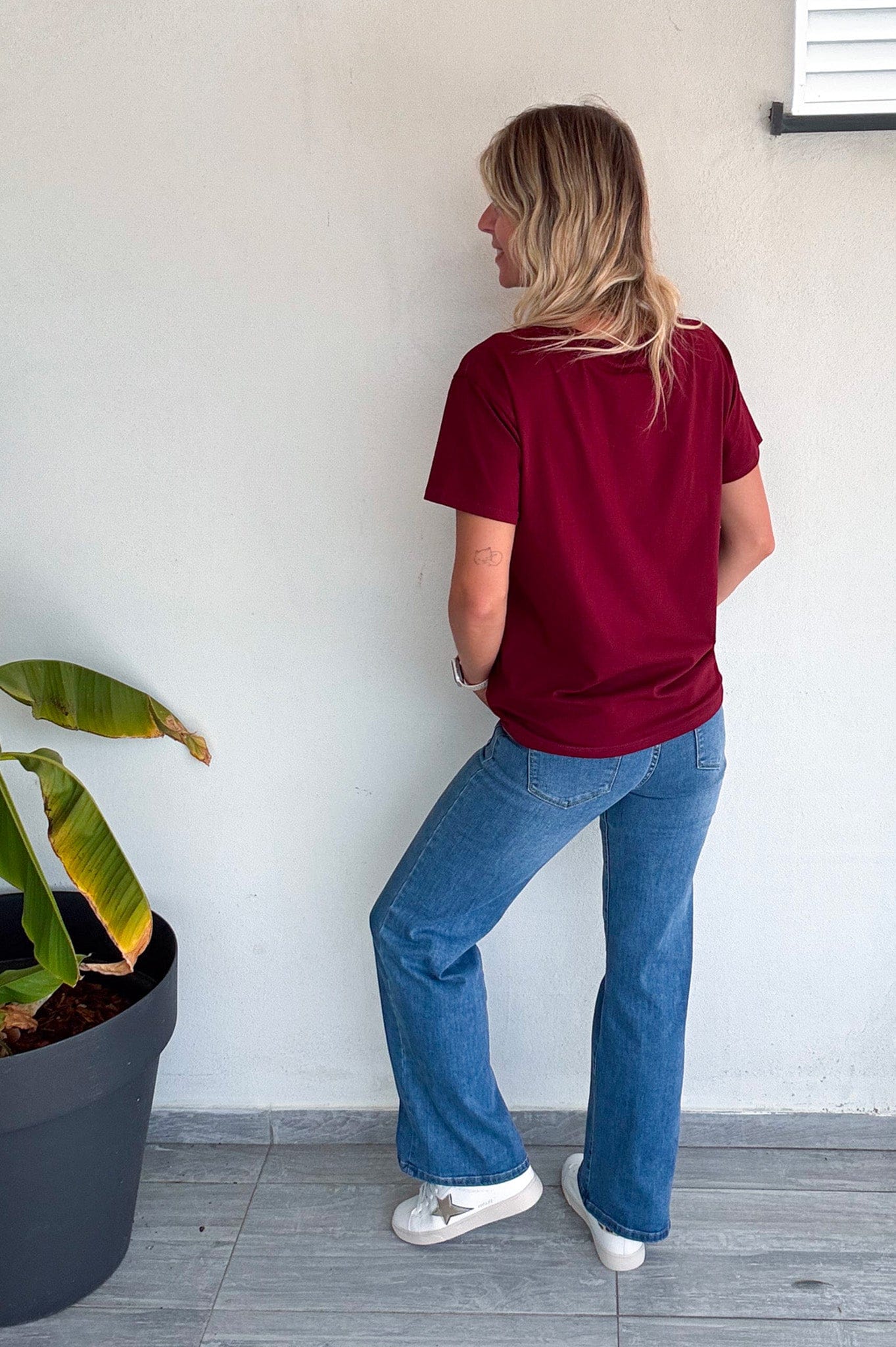 T-shirt bordeaux, floqué "Bichette"