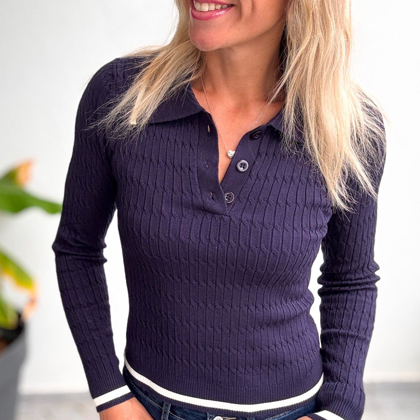 Pull fin marine avec col à revers femme la boutique de lydie