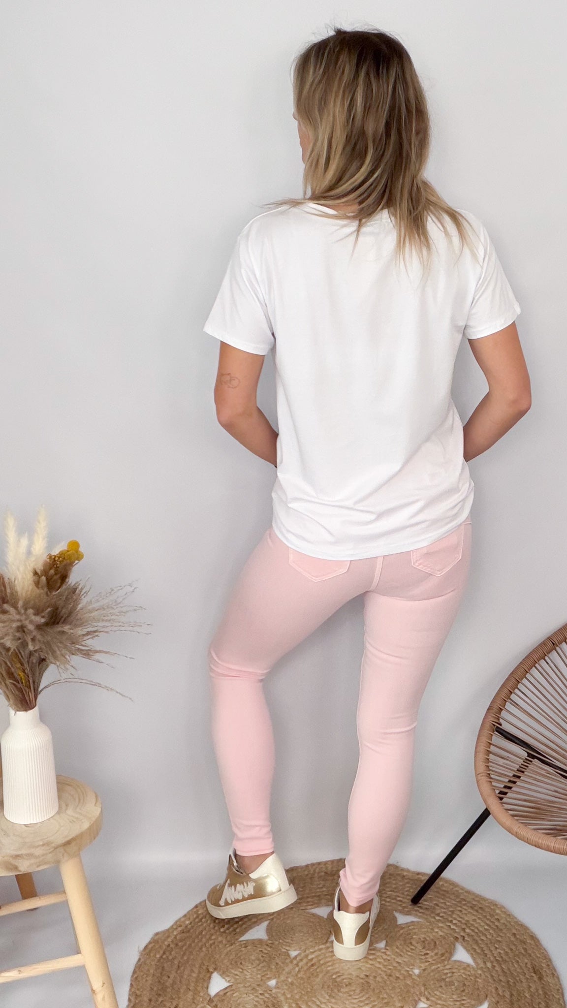 T-shirt Col V "La Vie en Rose"