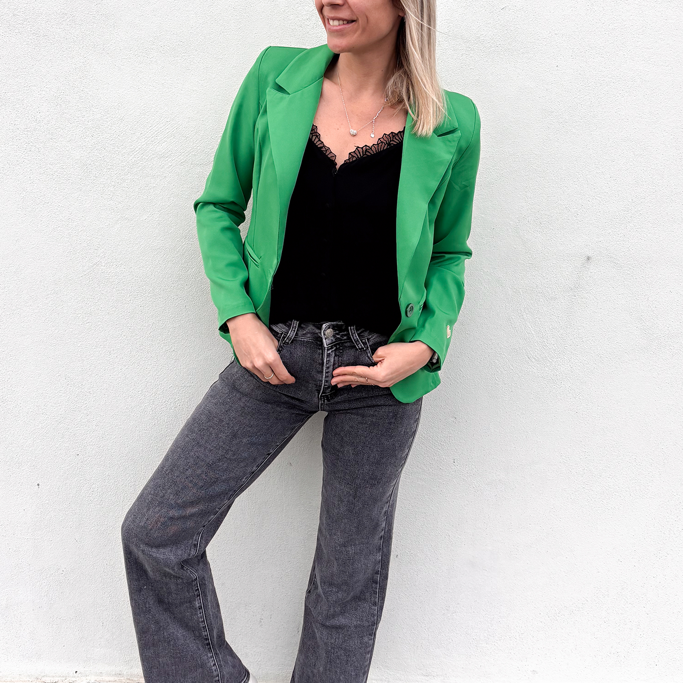 Blazer unis vert femme