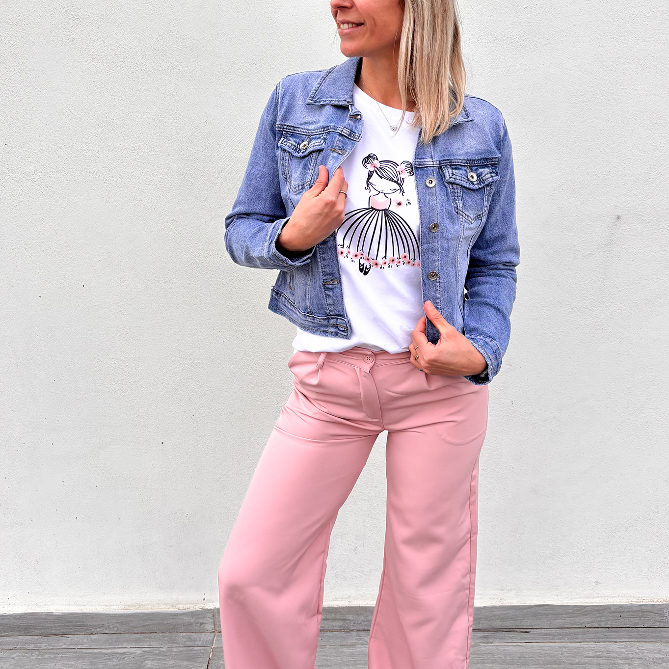 Pantalon fluide Wide leg rose la boutique de lydie