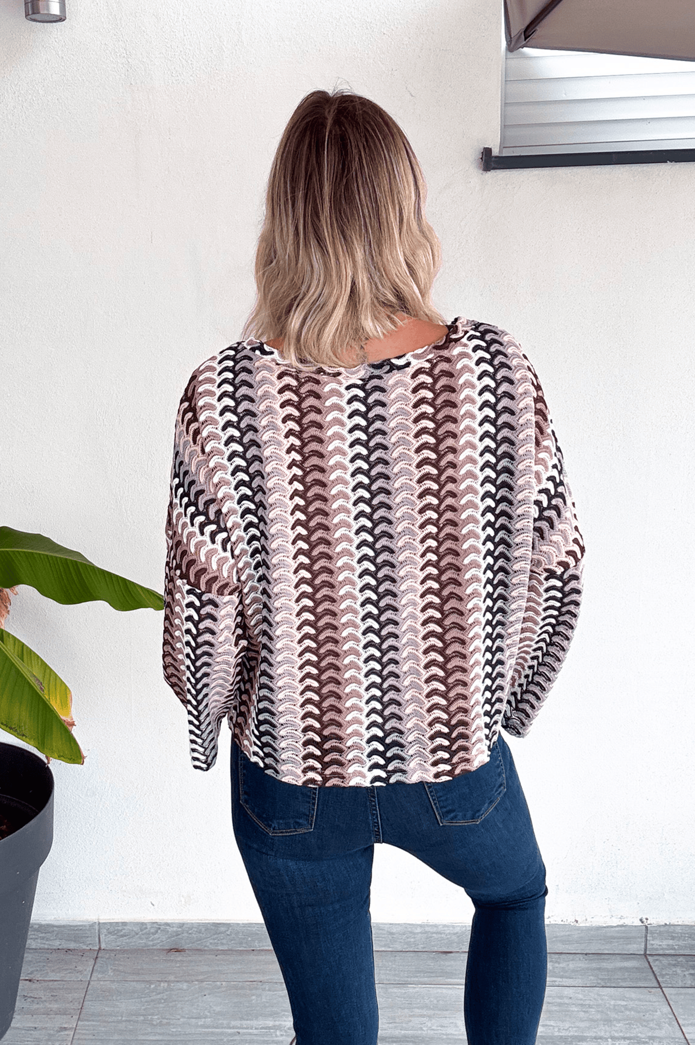 Pull en crochet col rond
