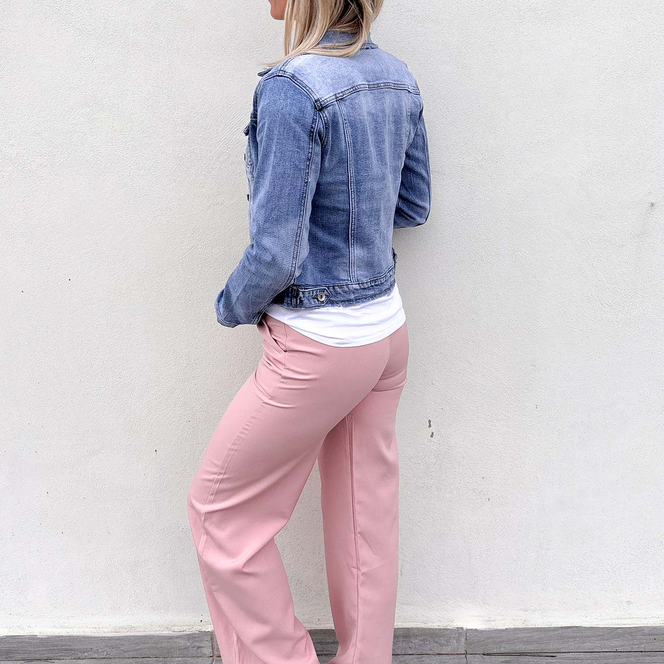 Pantalon fluide Wide leg rose