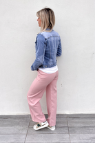 Pantalon fluide Wide leg rose