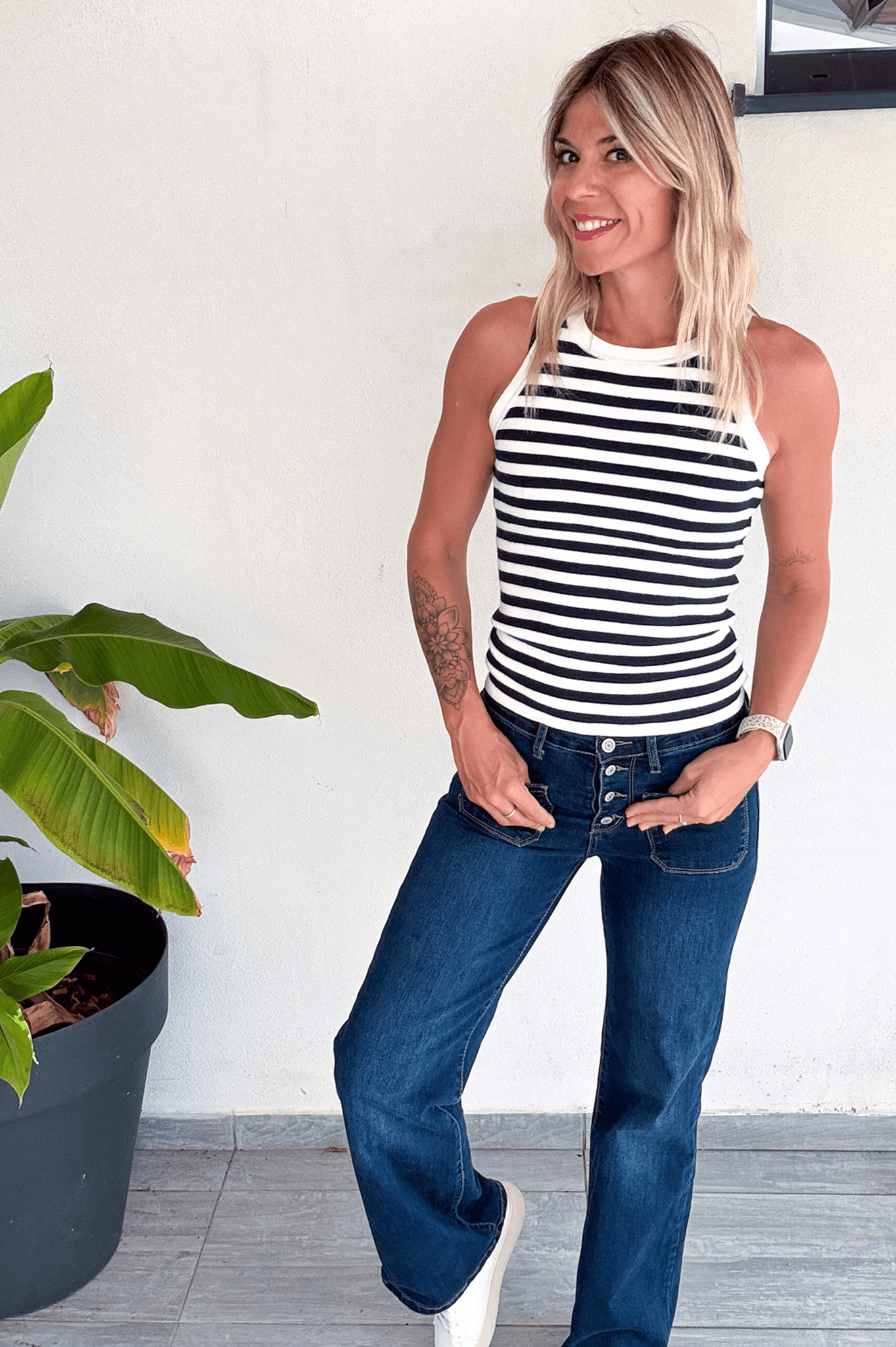 Débardeur marinière blanc rayé marine la boutique de lydie