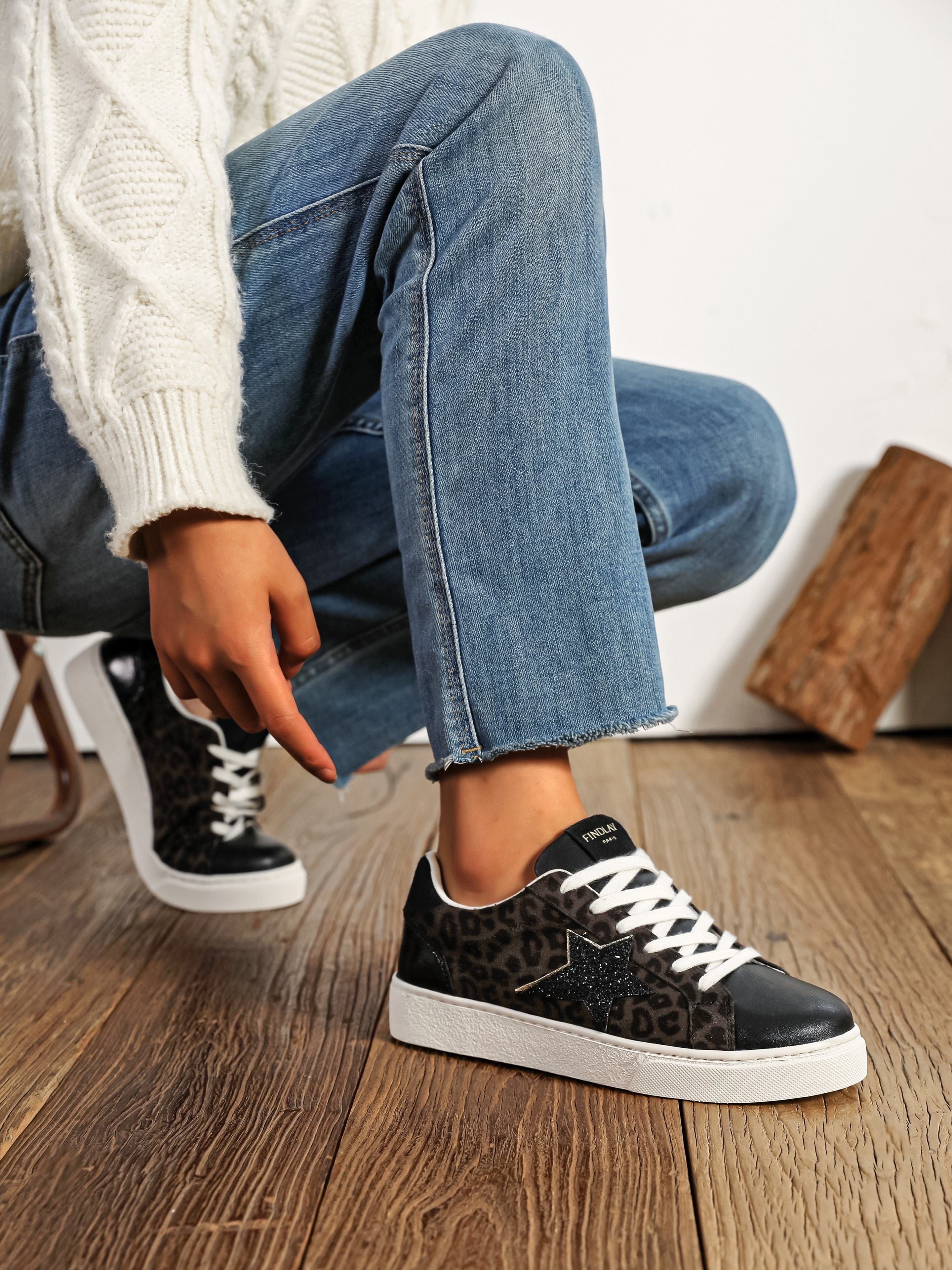 Baskets léopard noires effet suédine la boutique de lydie