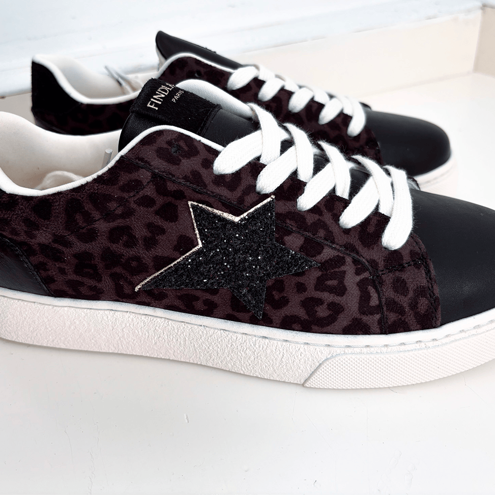Baskets léopard noires