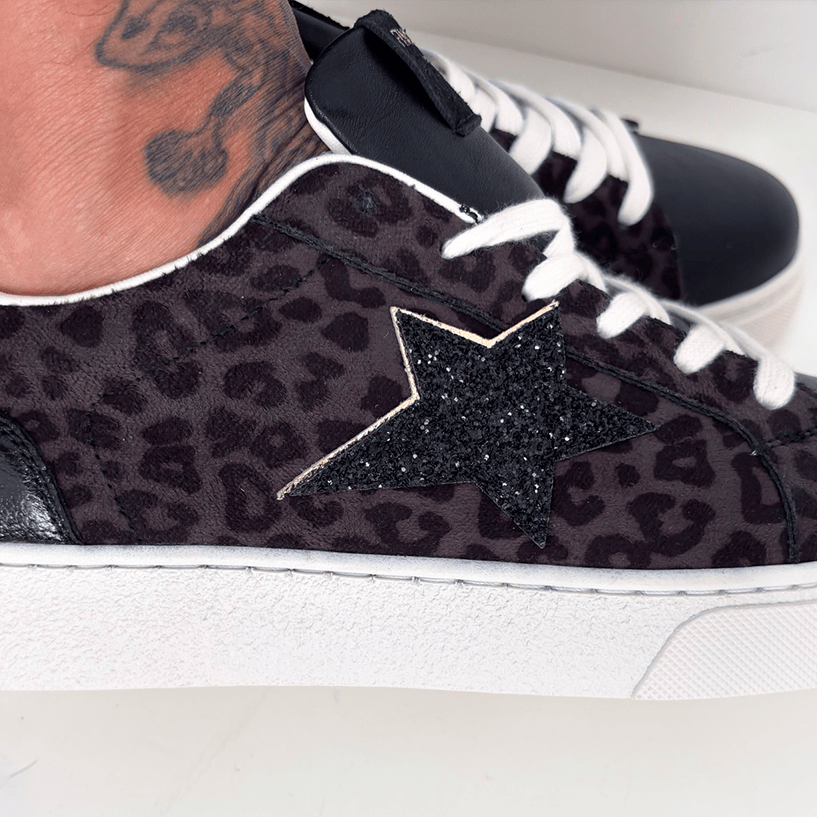 Baskets léopard noires