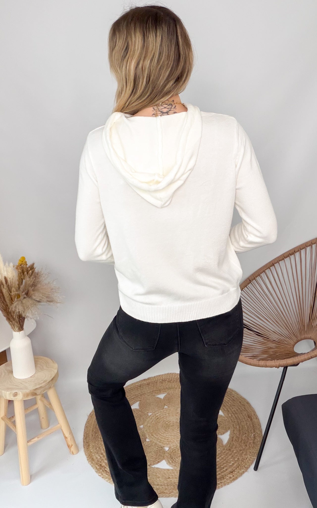 sweat ecru vert d'eau rock femme