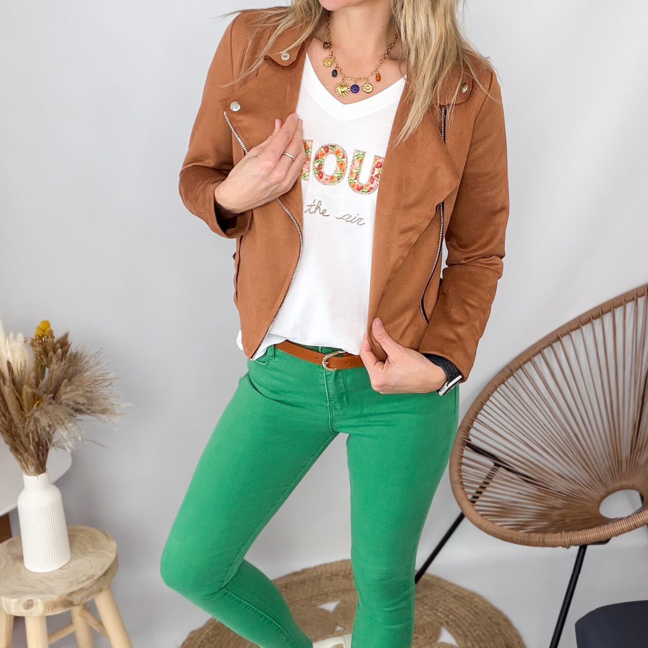 Jean Skinny Vert femme
