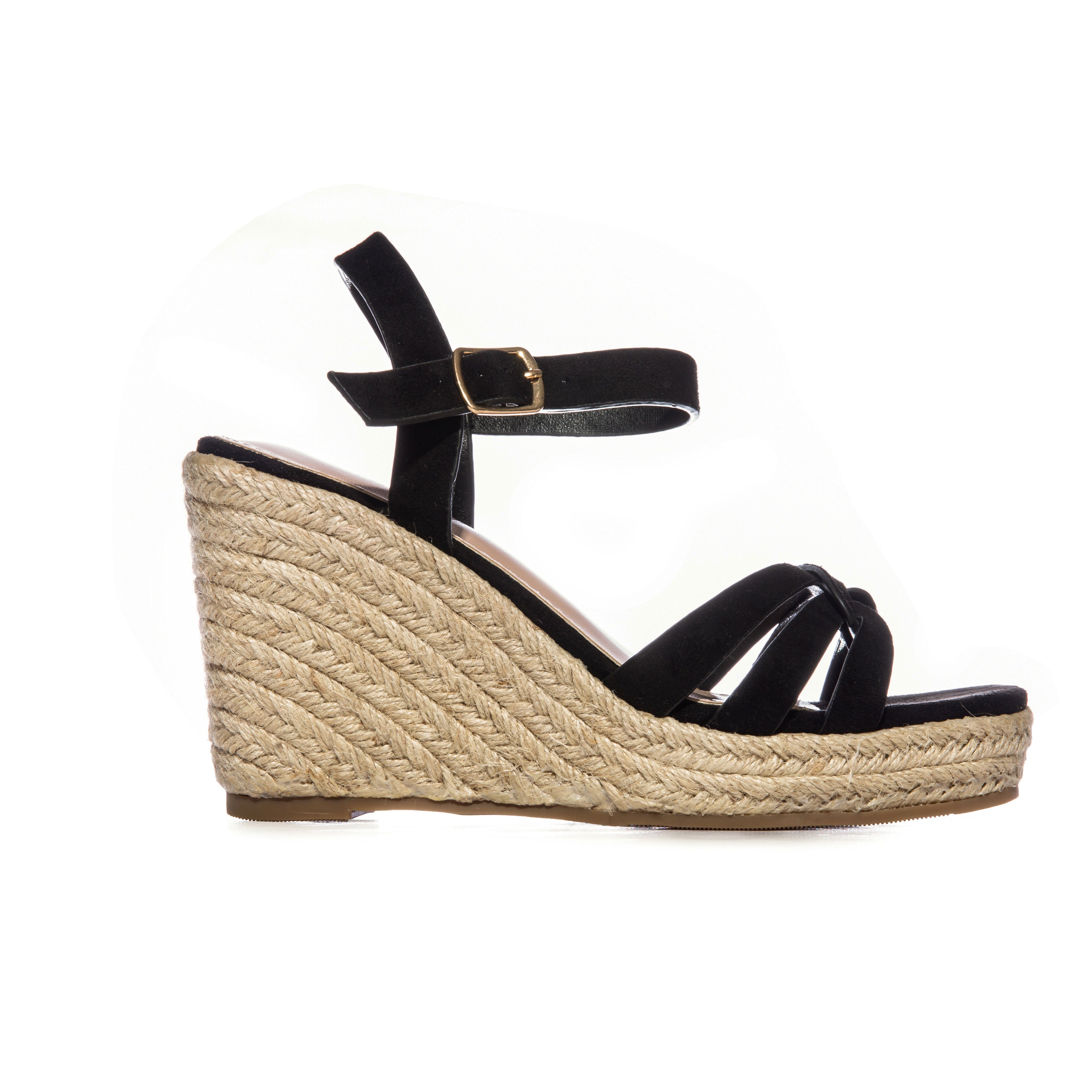 Sandales Compensées Espadrille Noire