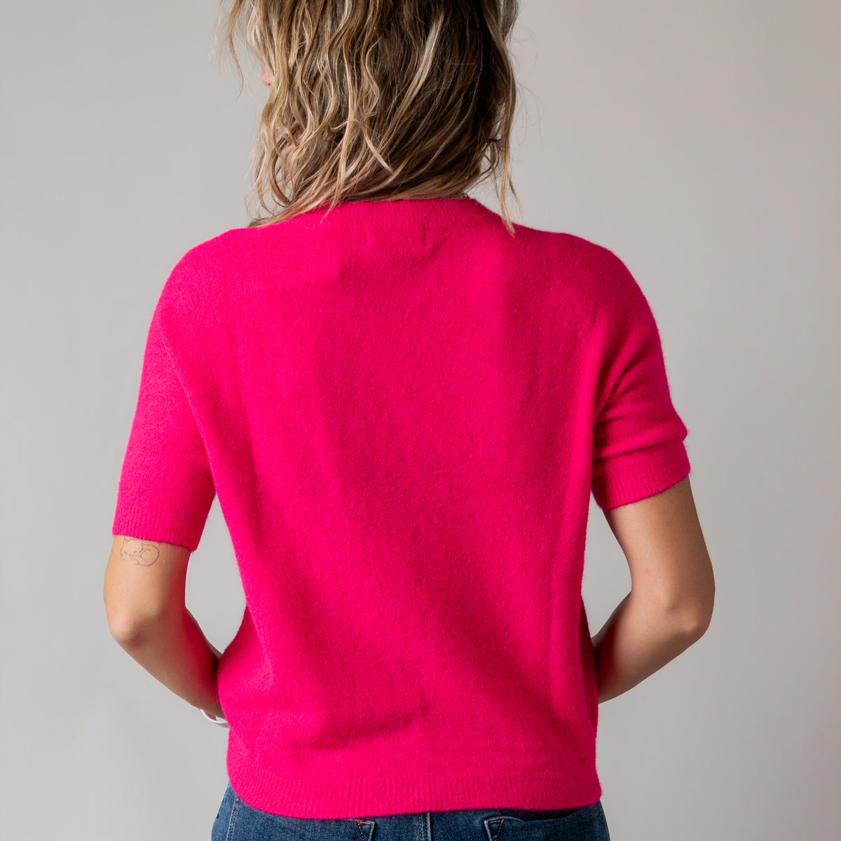 Pull fuchsia, Femme manches courtes la Boutique de Lydie