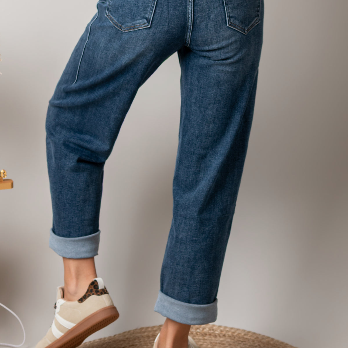 Jean barrel fit bleu médium délavé