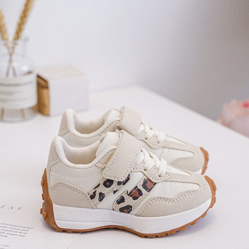 Baskets beige avec bande léopard la boutique de lydie