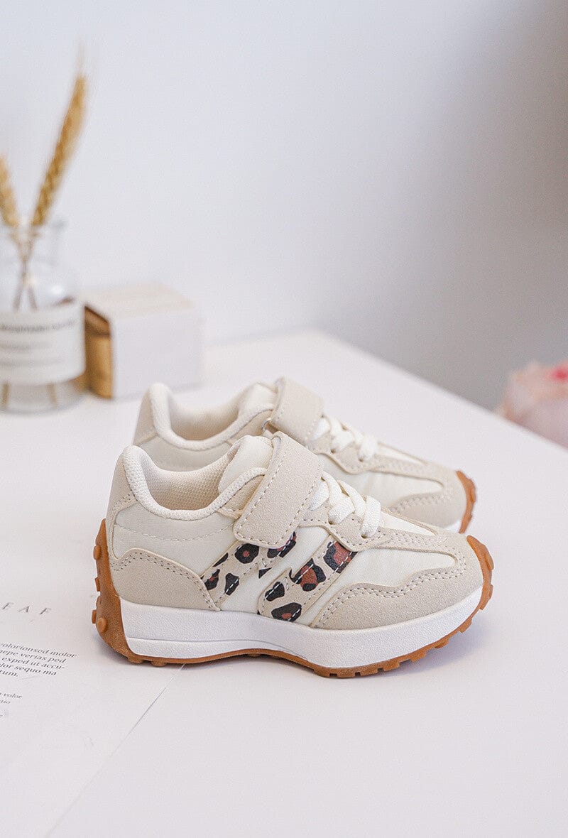 Baskets beige avec bande léopard la boutique de lydie