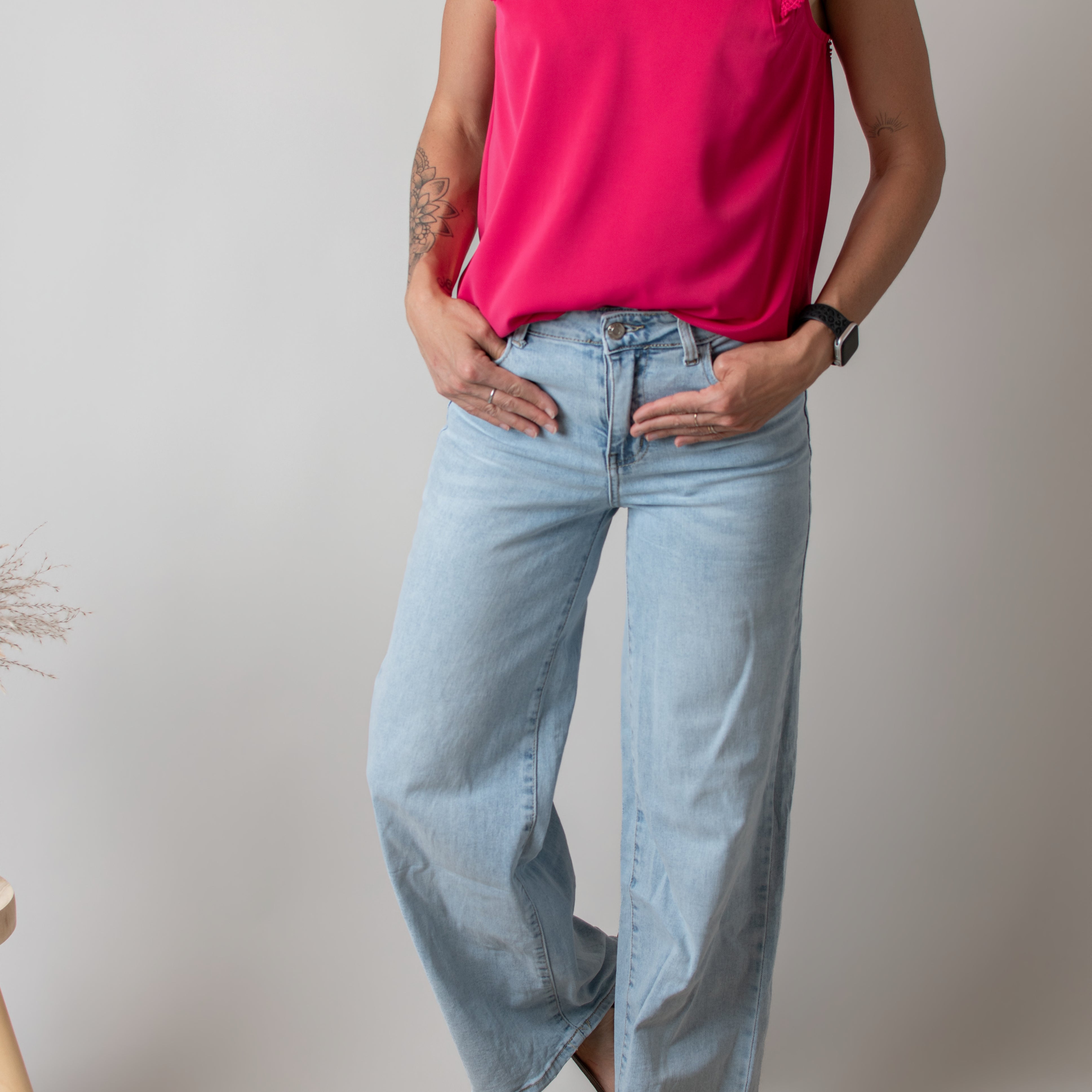 Blouse Fuchsia à Dentelle