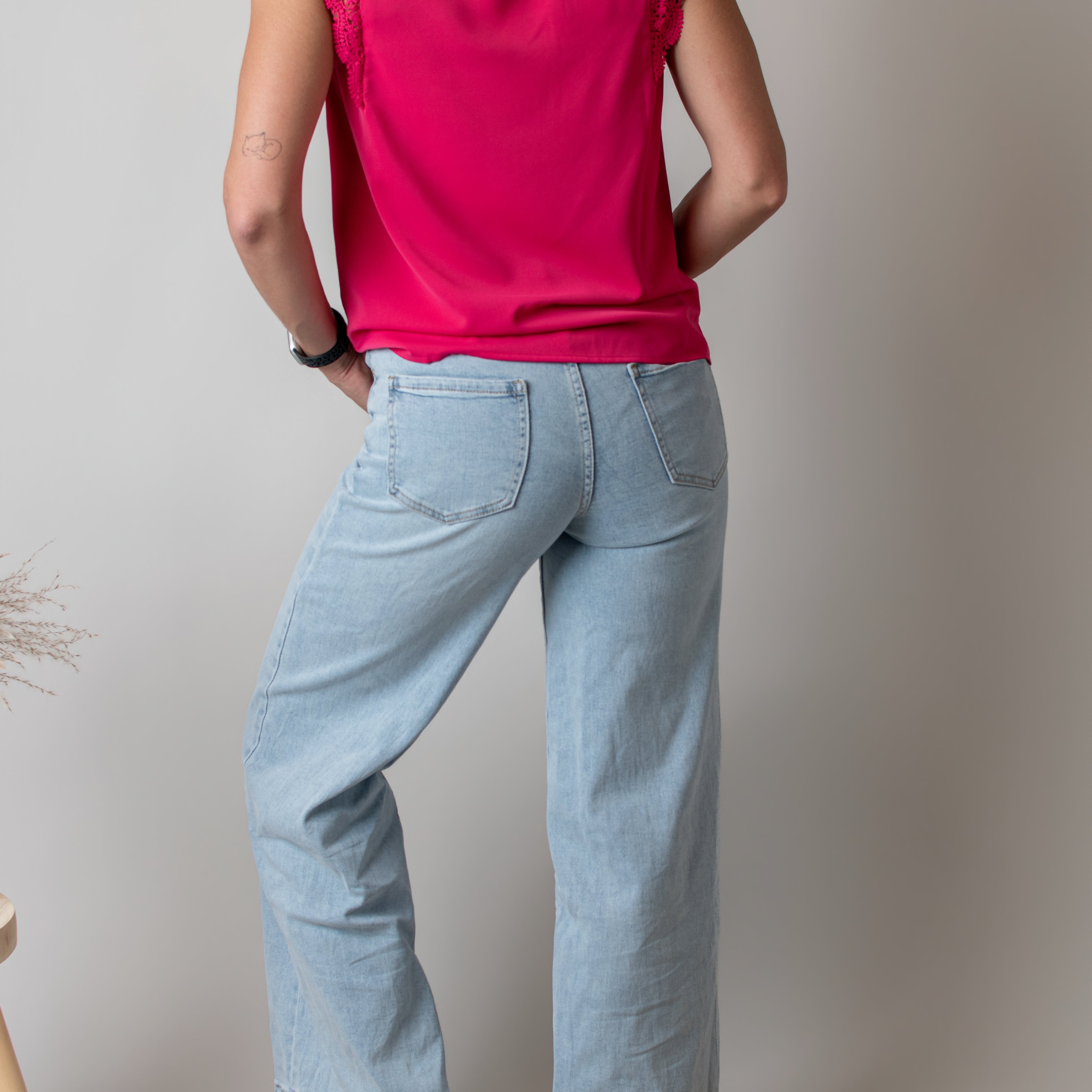 Blouse Fuchsia à Dentelle