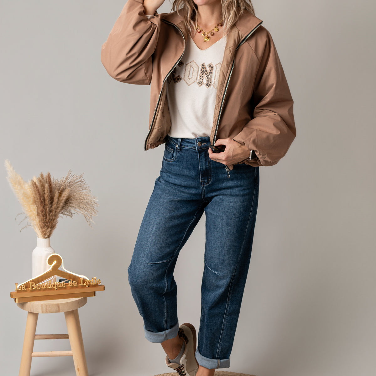 Blouson bombers court oversize Camel