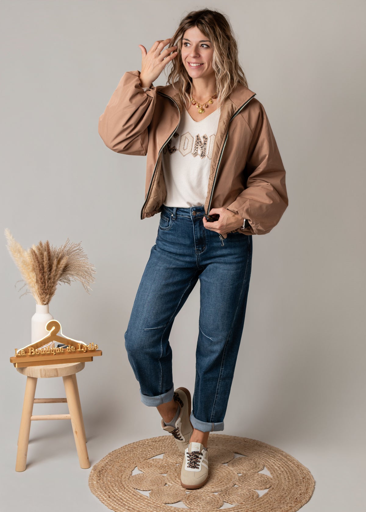 Blouson bombers court oversize Camel