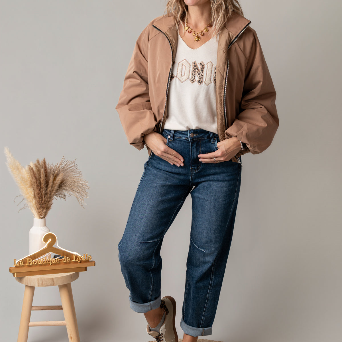 Blouson bombers court oversize Camel