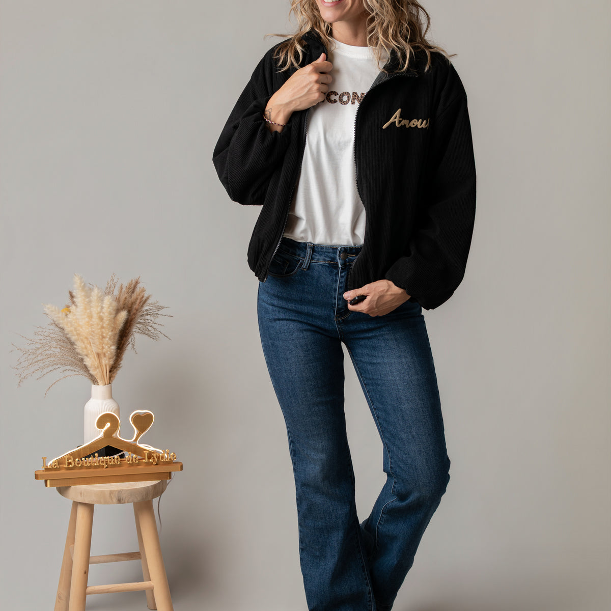 Bombers velours côtelé noir
