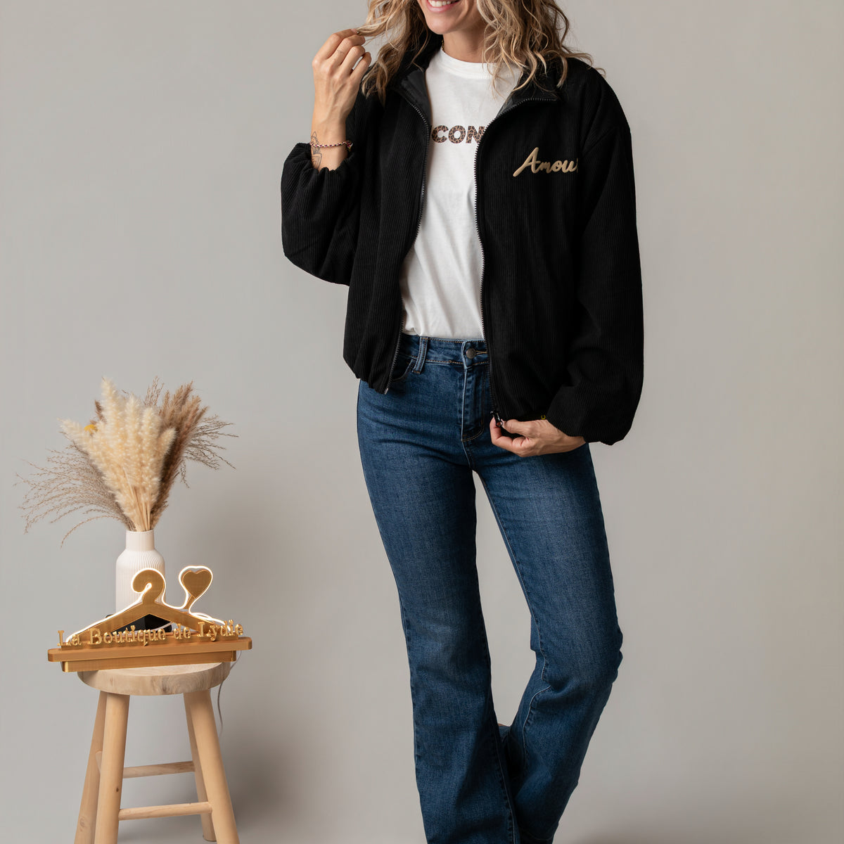 Bombers velours côtelé noir