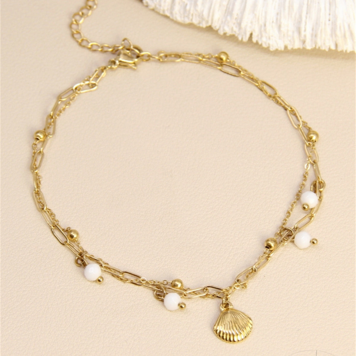 Chaîne de Cheville Coquillage & Perle