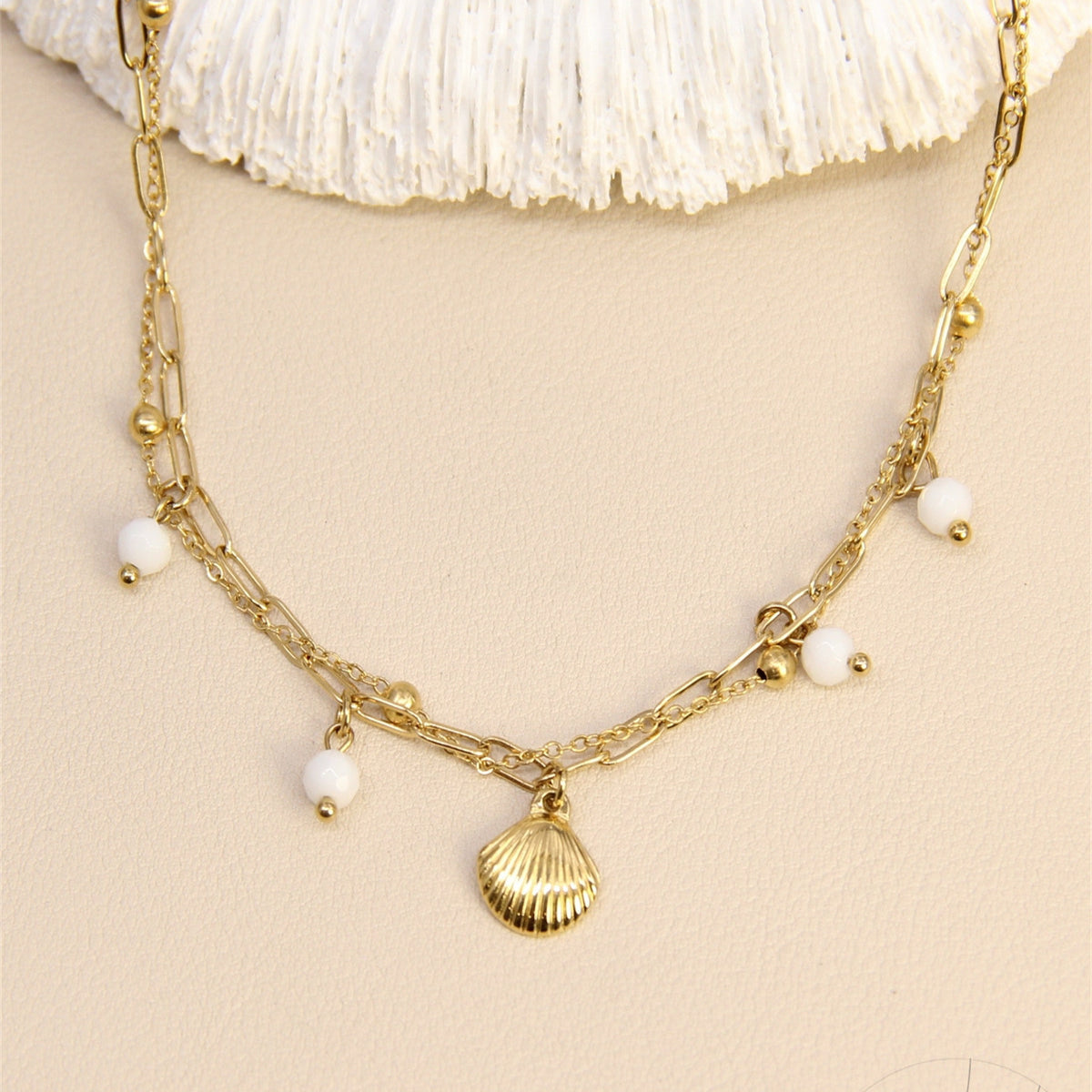 Chaîne de Cheville Coquillage & Perle