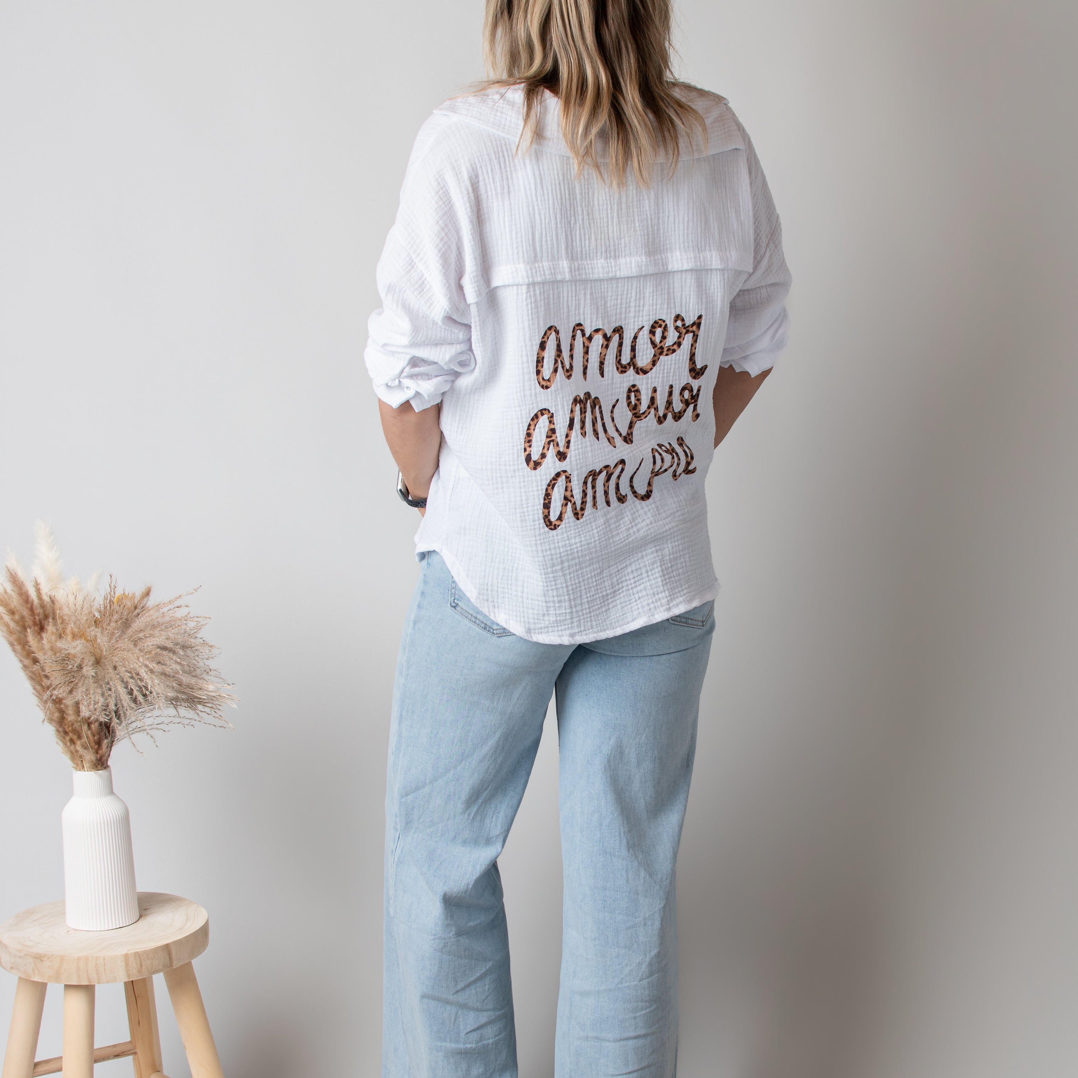 Chemise en Gaze de Coton Blanche