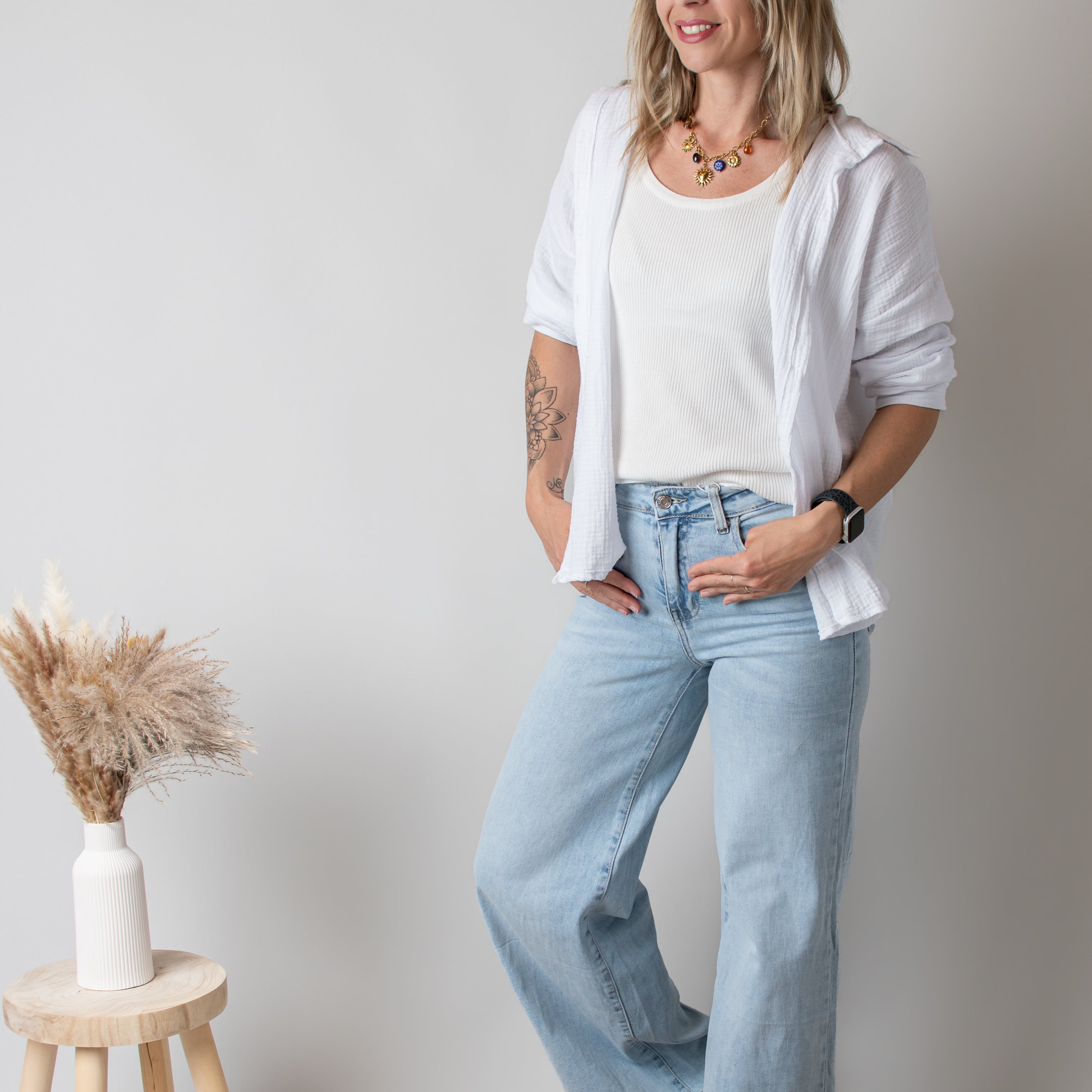 Chemise en Gaze de Coton Blanche la boutique de lydie