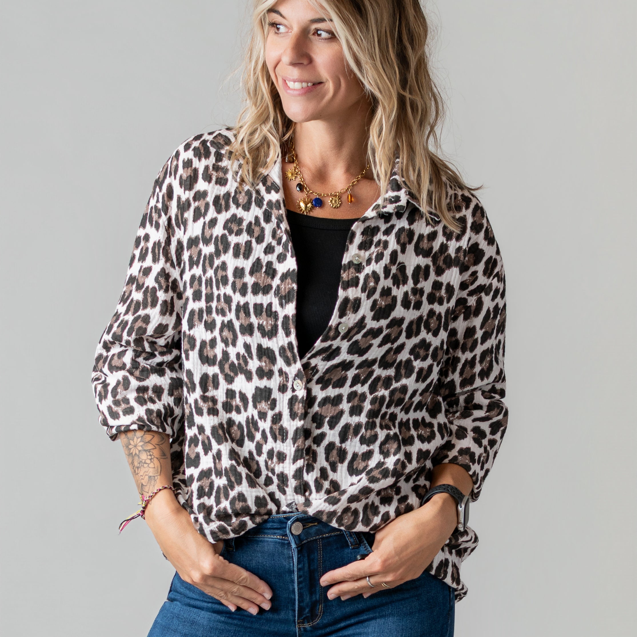Surchemise léopard en gaze de coton la boutique de lydie