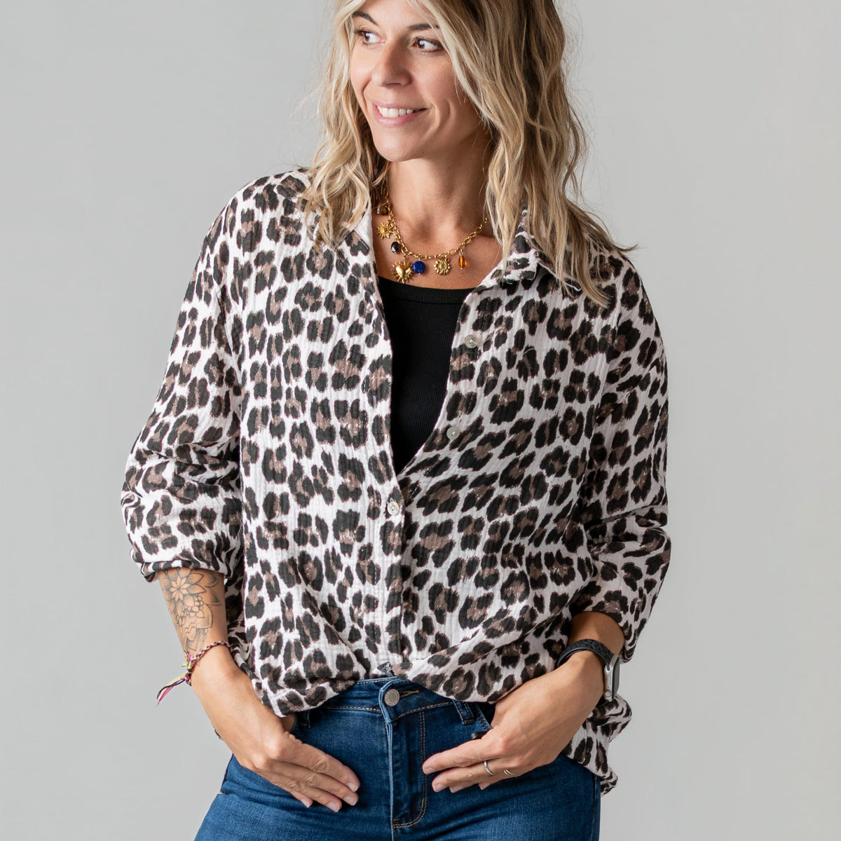Surchemise léopard en gaze de coton la boutique de lydie